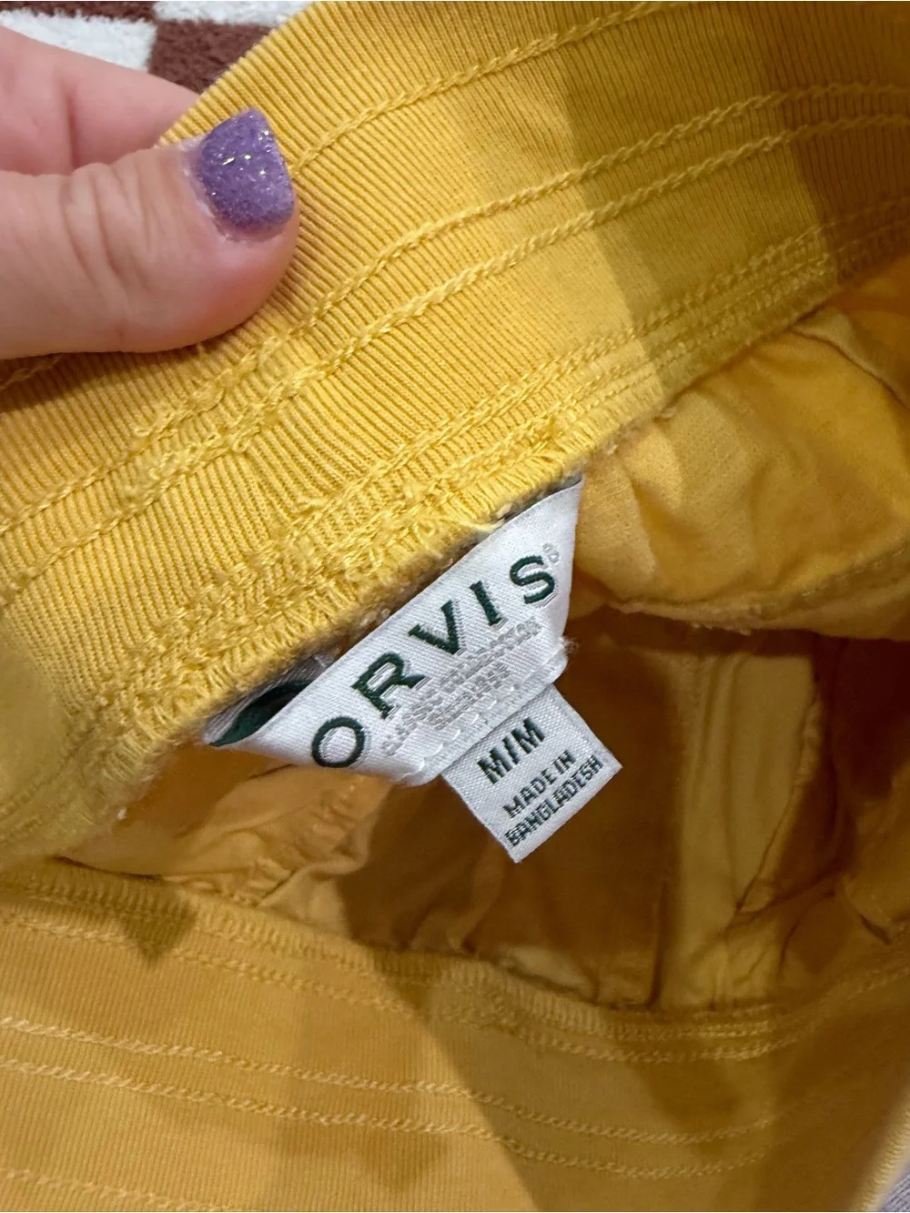 Orvis Mustard Yellow Cotton Drawstring Athletic Shorts
